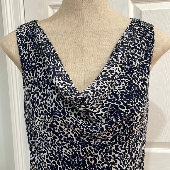 Bice by Anthropologie navy white sleeveless drop waist midi flapper dress 10 - Picture 2 of 16